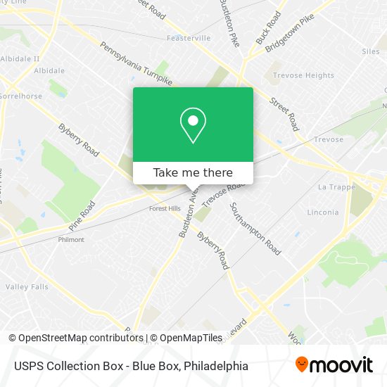 Mapa de USPS Collection Box - Blue Box