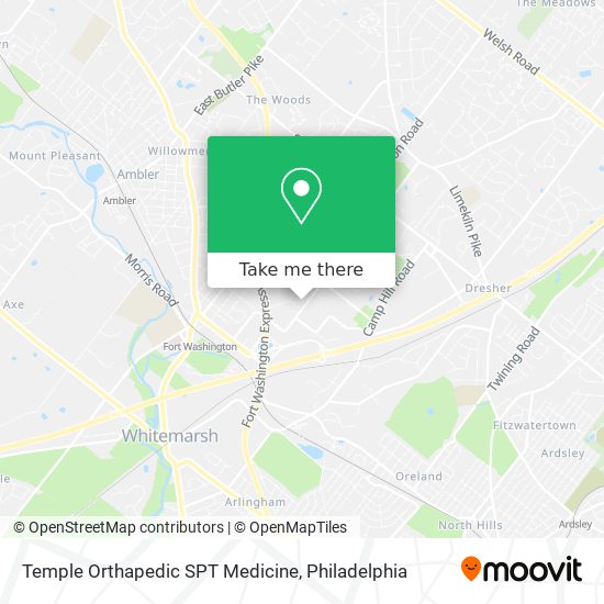 Temple Orthapedic SPT Medicine map