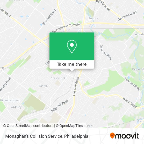 Mapa de Monaghan's Collision Service