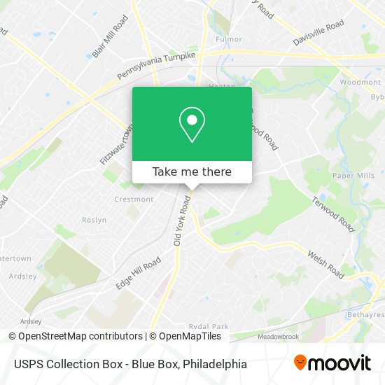 USPS Collection Box - Blue Box map