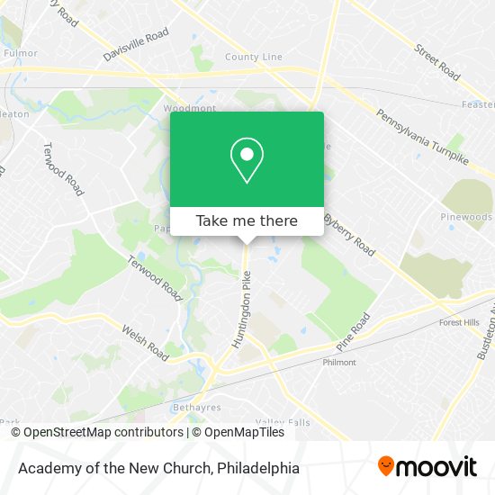 Academy of the New Church map