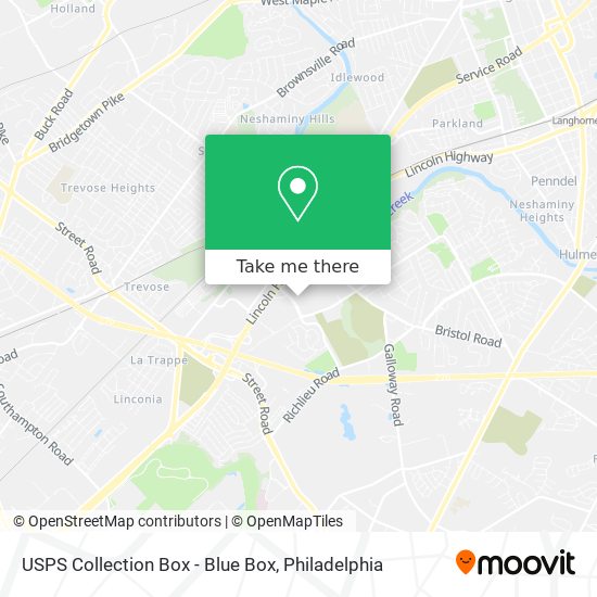 USPS Collection Box - Blue Box map