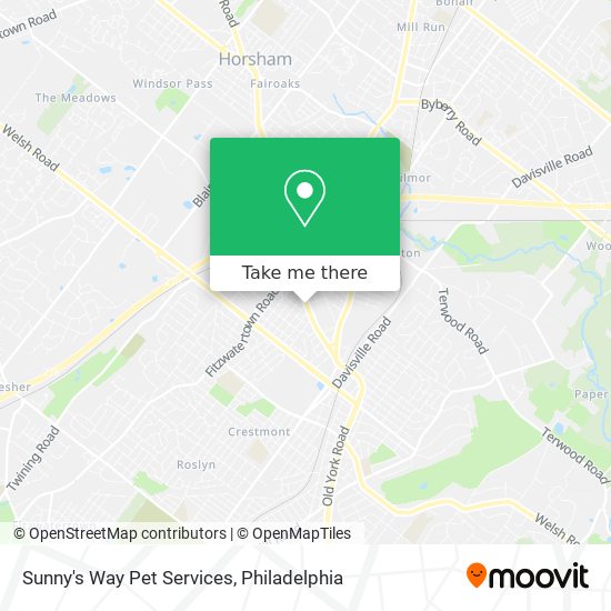 Sunny's Way Pet Services map