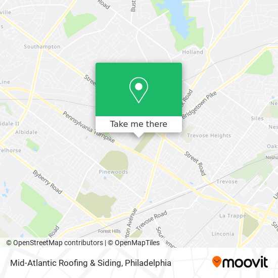 Mapa de Mid-Atlantic Roofing & Siding