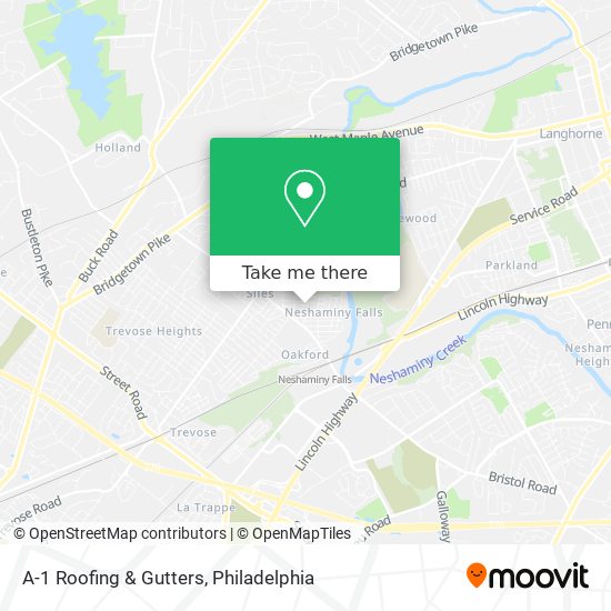 A-1 Roofing & Gutters map
