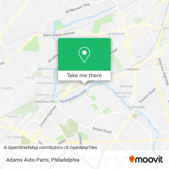 Adams Auto Parts map