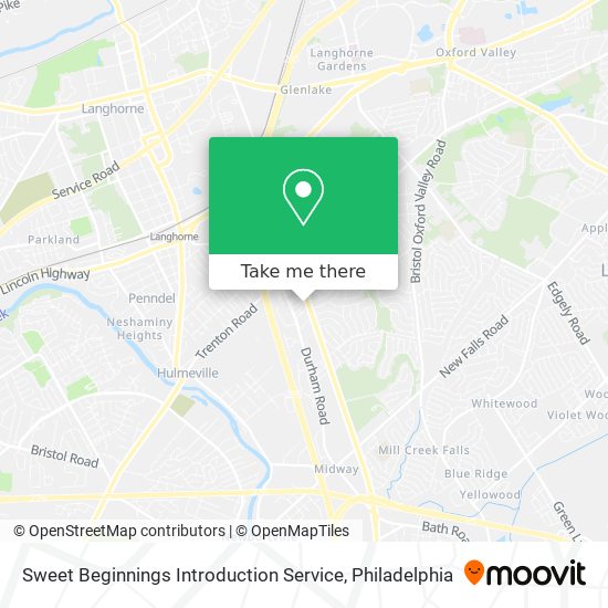 Mapa de Sweet Beginnings Introduction Service