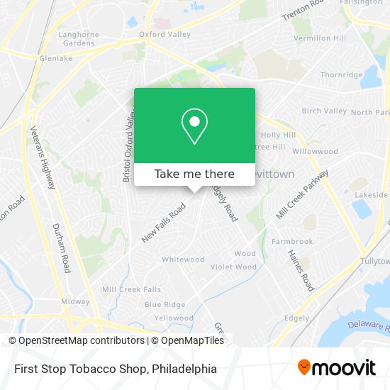 Mapa de First Stop Tobacco Shop