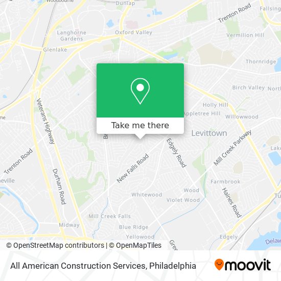 All American Construction Services map