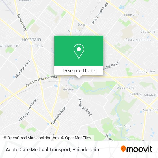 Mapa de Acute Care Medical Transport