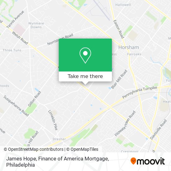 Mapa de James Hope, Finance of America Mortgage