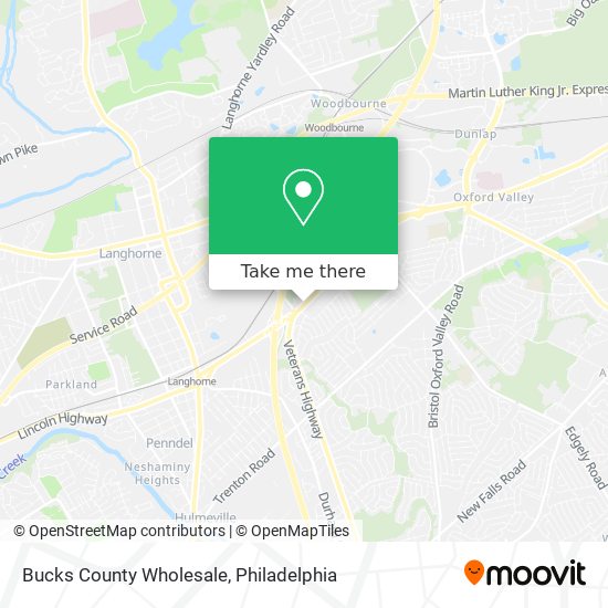 Bucks County Wholesale map