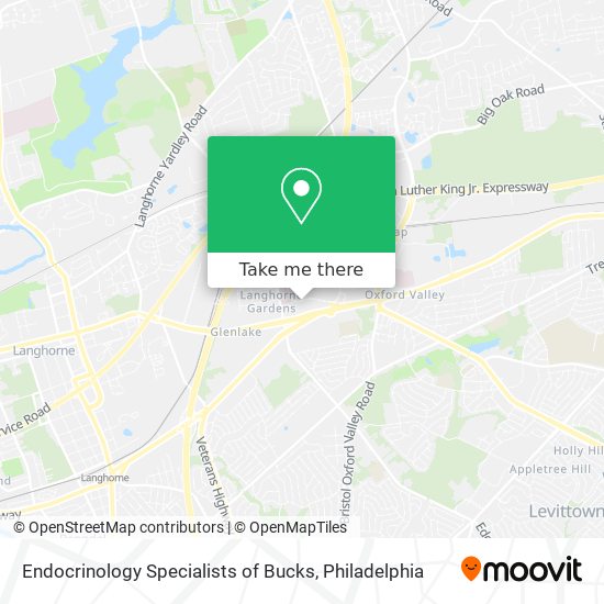 Endocrinology Specialists of Bucks map