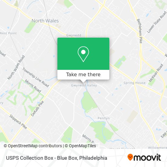 Mapa de USPS Collection Box - Blue Box