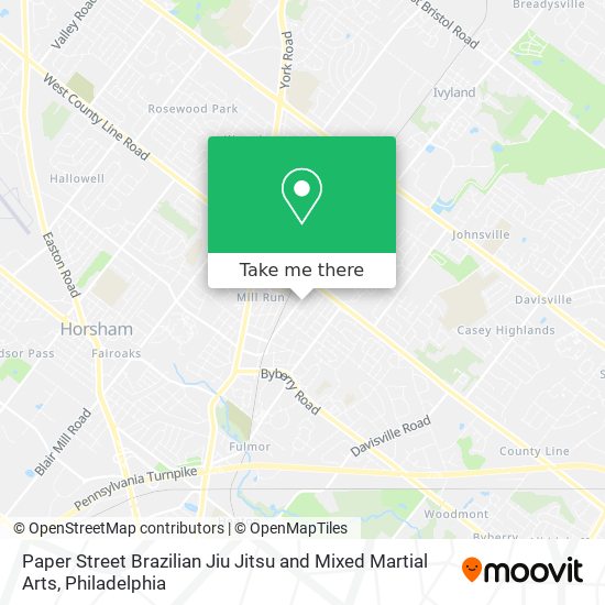 Mapa de Paper Street Brazilian Jiu Jitsu and Mixed Martial Arts