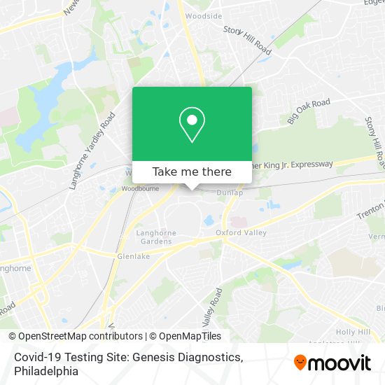 Covid-19 Testing Site: Genesis Diagnostics map