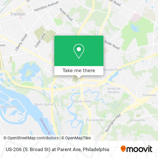 Mapa de US-206 (S. Broad St) at Parent Ave