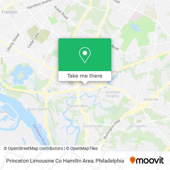 Mapa de Princeton Limousine Co Hamiltn Area