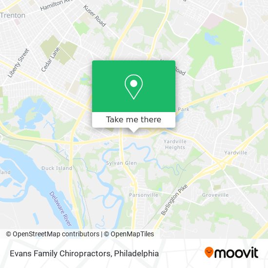 Evans Family Chiropractors map