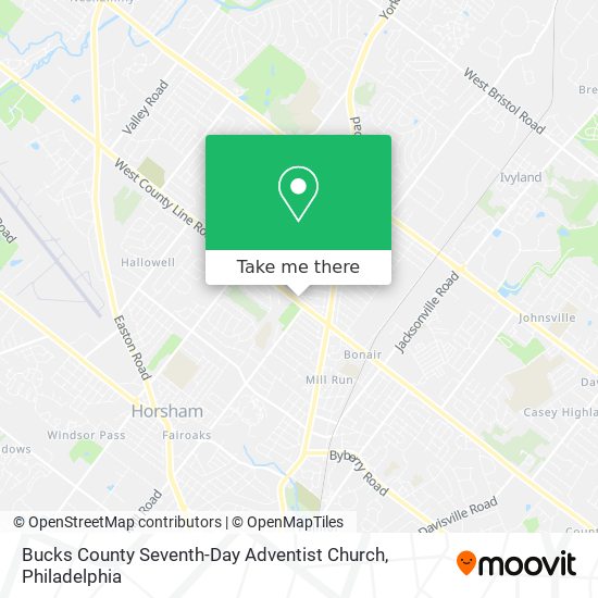 Mapa de Bucks County Seventh-Day Adventist Church
