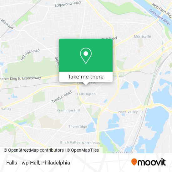 Falls Twp Hall map