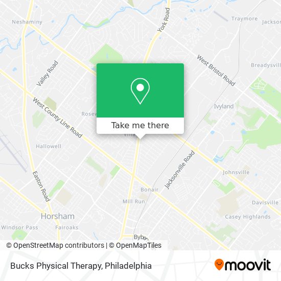 Bucks Physical Therapy map