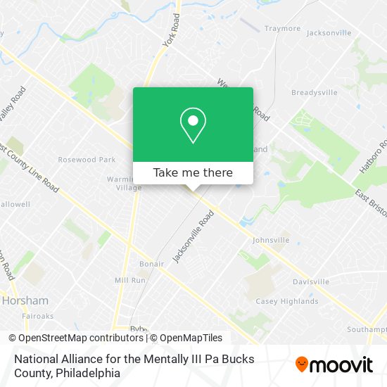 Mapa de National Alliance for the Mentally III Pa Bucks County