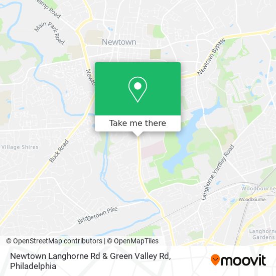 Newtown Langhorne Rd & Green Valley Rd map