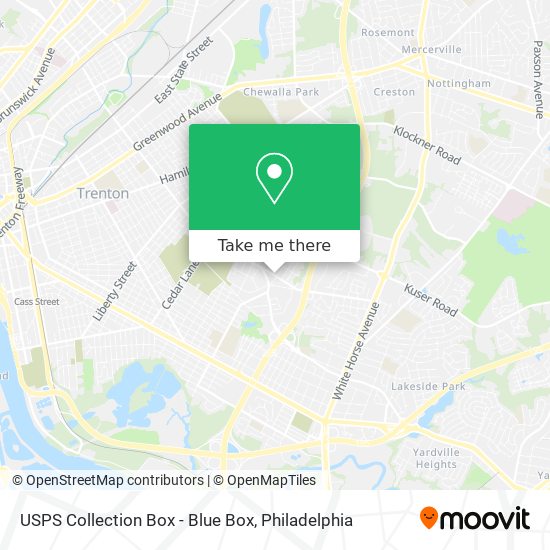 Mapa de USPS Collection Box - Blue Box