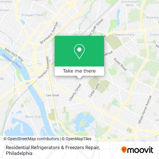 Residential Refrigerators & Freezers Repair map