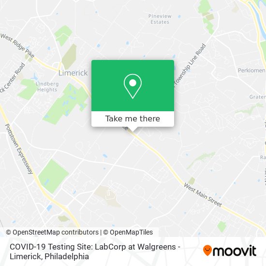 COVID-19 Testing Site: LabCorp at Walgreens - Limerick map