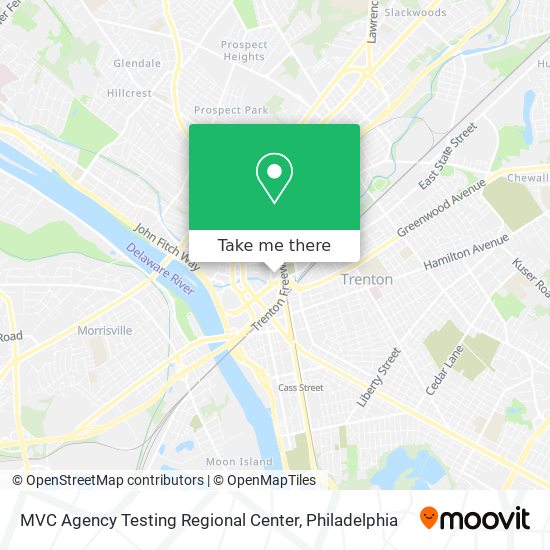 MVC Agency Testing Regional Center map