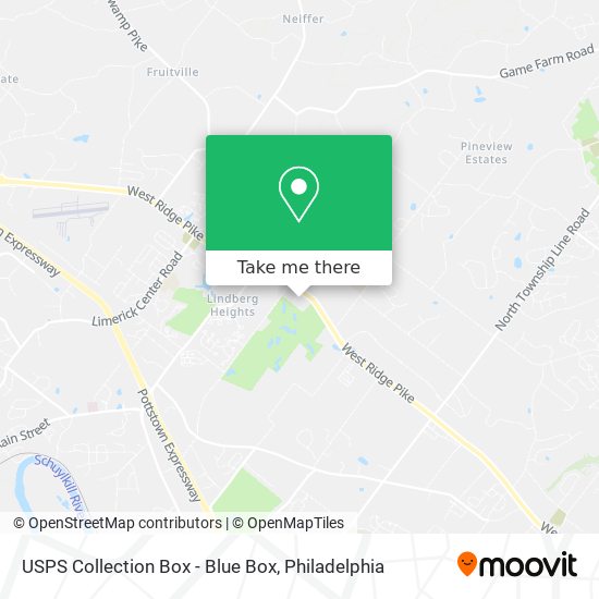 Mapa de USPS Collection Box - Blue Box