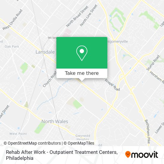 Rehab After Work - Outpatient Treatment Centers map