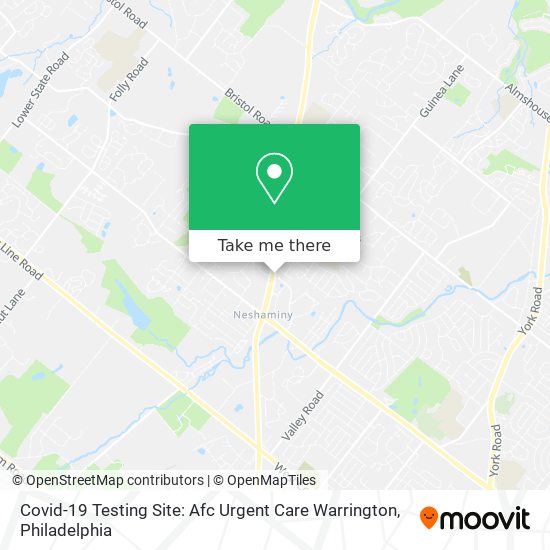 Mapa de Covid-19 Testing Site: Afc Urgent Care Warrington