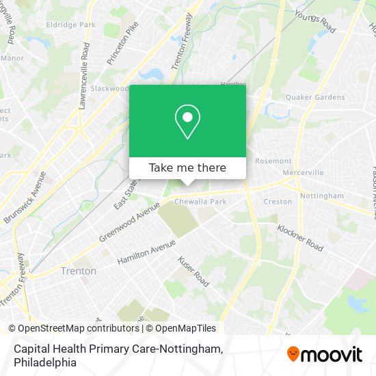 Mapa de Capital Health Primary Care-Nottingham