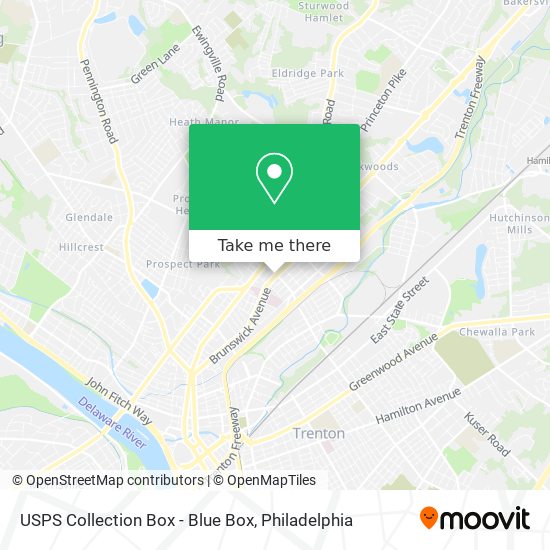 Mapa de USPS Collection Box - Blue Box