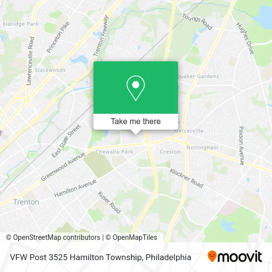 VFW Post 3525 Hamilton Township map