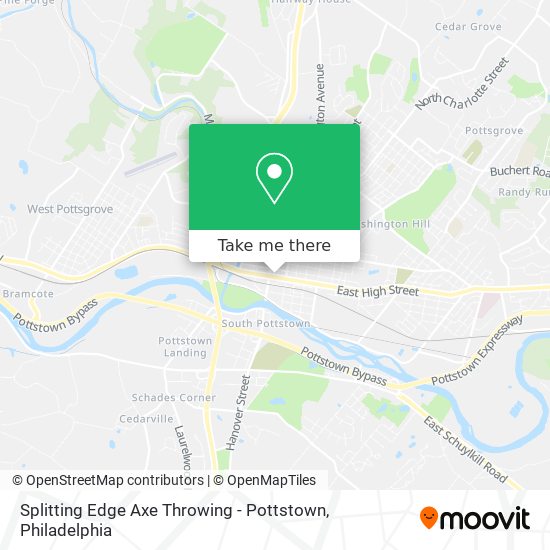 Mapa de Splitting Edge Axe Throwing - Pottstown