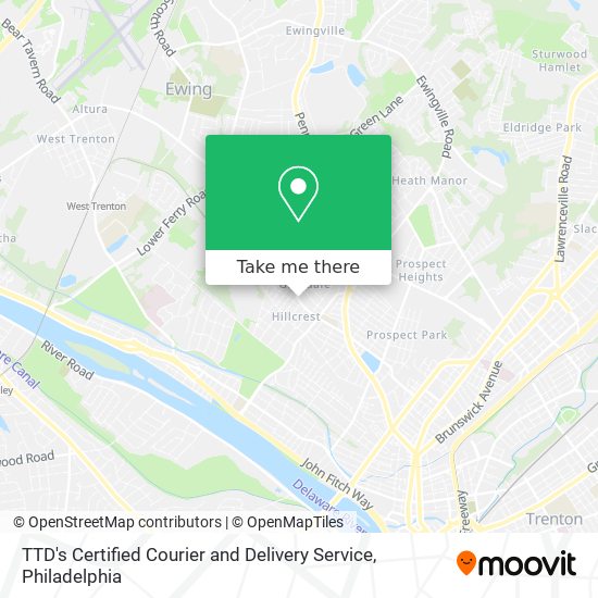 Mapa de TTD's Certified Courier and Delivery Service