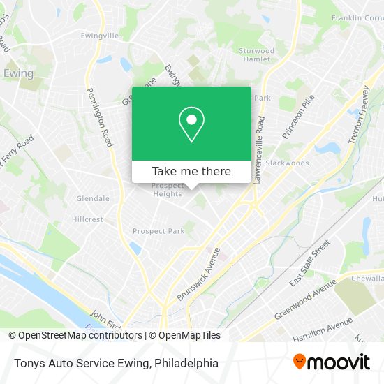 Mapa de Tonys Auto Service Ewing