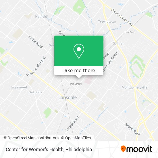 Center for Women's Health map