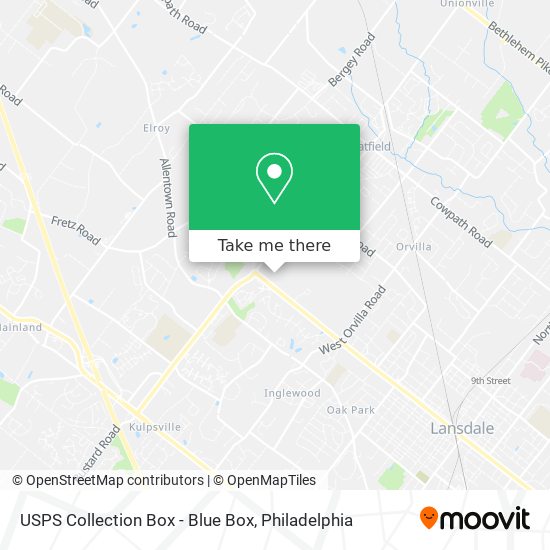 USPS Collection Box - Blue Box map