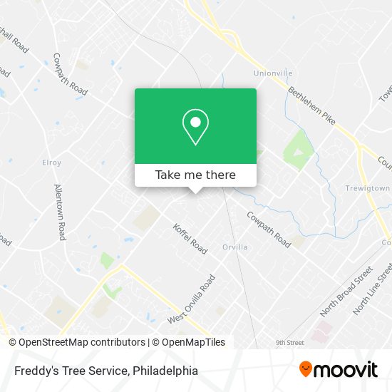 Freddy's Tree Service map