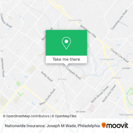 Mapa de Nationwide Insurance: Joseph M Wade
