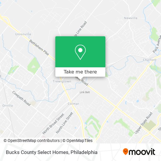 Bucks County Select Homes map