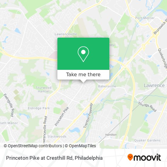 Princeton Pike at Cresthill Rd map