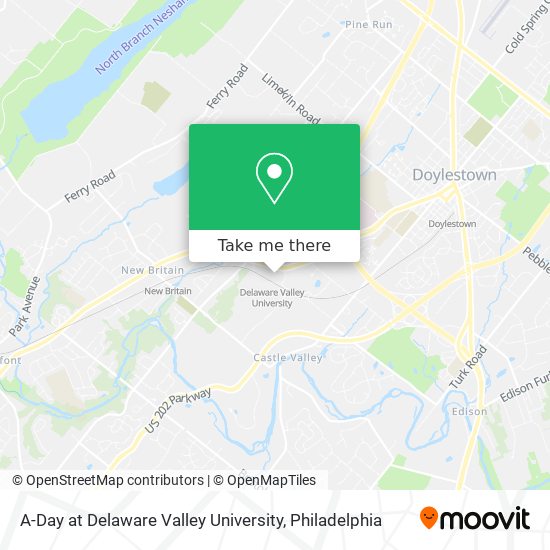A-Day at Delaware Valley University map