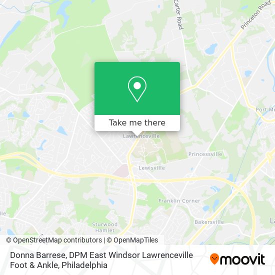 Mapa de Donna Barrese, DPM East Windsor Lawrenceville Foot & Ankle
