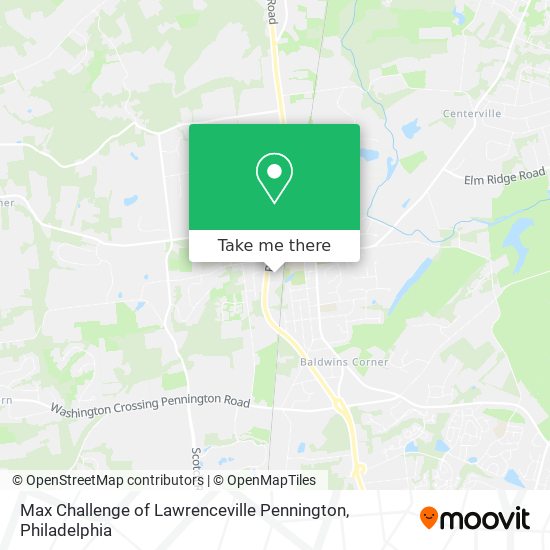 Max Challenge of Lawrenceville Pennington map